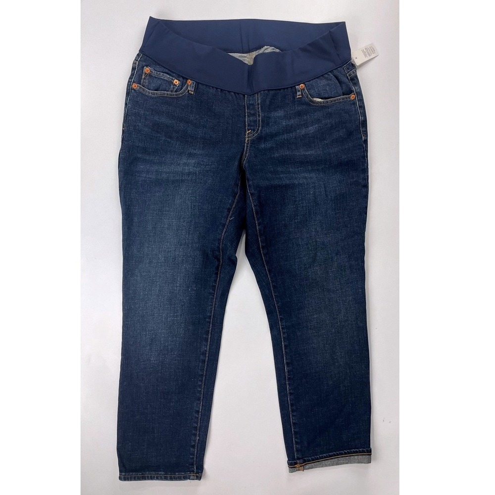 New w/ Tags Gap 1969 Best Girlfriend Maternity Jeans Dark Blue Belly Panel Sz 33